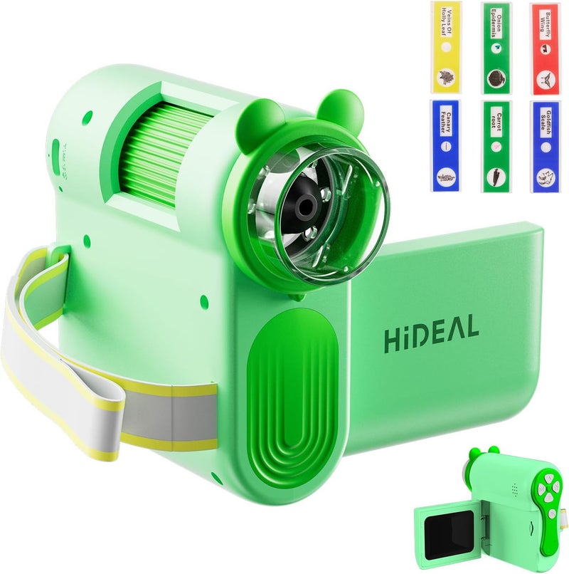 Hideal HP60 IPS Microscope for Kids: [Auto On & Off] [3-in-1] 2" Portable Handheld Microscope Miniscope, Pocket Mini Scope Educational Science Kit, Christmas Birthday Gifts for Kids, PC View, Green - Image 1